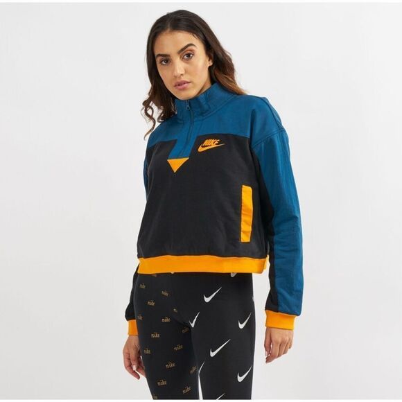 NIKE BLUE AND ORANGE POLAR FLEECE HALF ZIP SWEATSHIRT Size XS - Picture 13 of 13